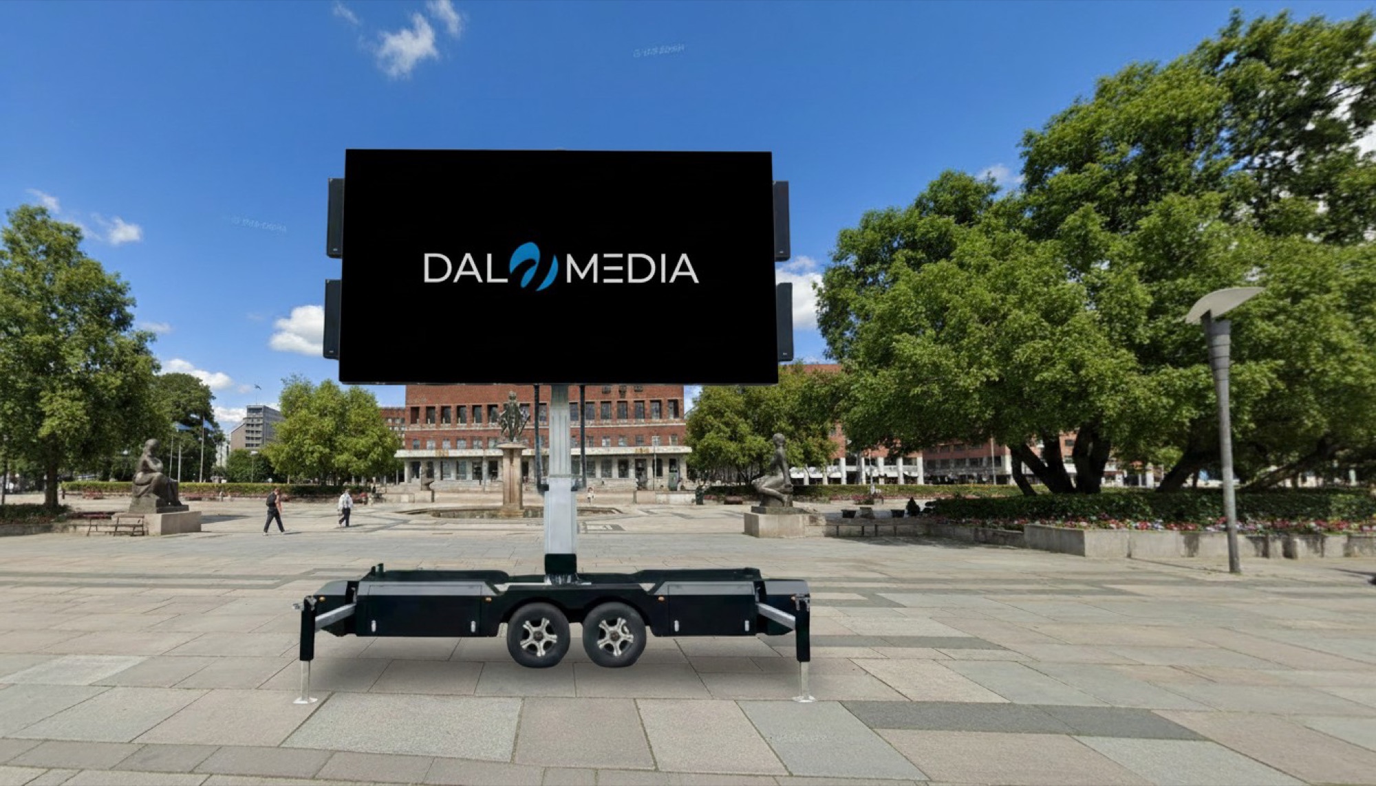 Stor utendørs LED-skjerm på Rådhusplassen